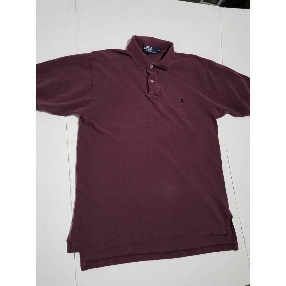 (#16) Polo Ralph Lauren 100% Cotton Maroon Mens Size M Short Sleeve